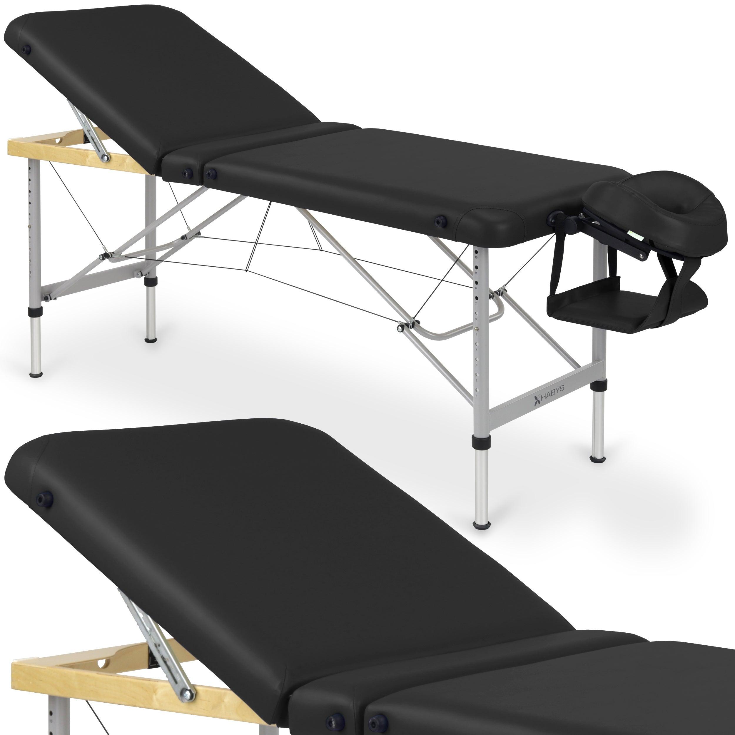 Sulankstomas masažo stalas AERO PLUS 60 cm VINYL FLEX K015, juodas