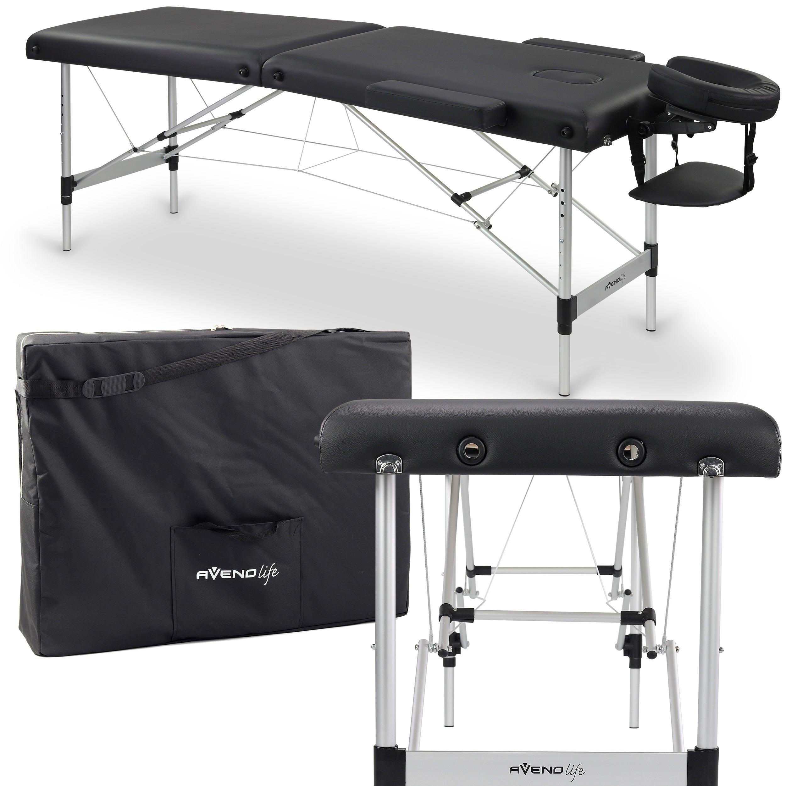 Nešiojamas masažo stalas NADIA COMFY BASE K515, juodas + papildomi priedai
