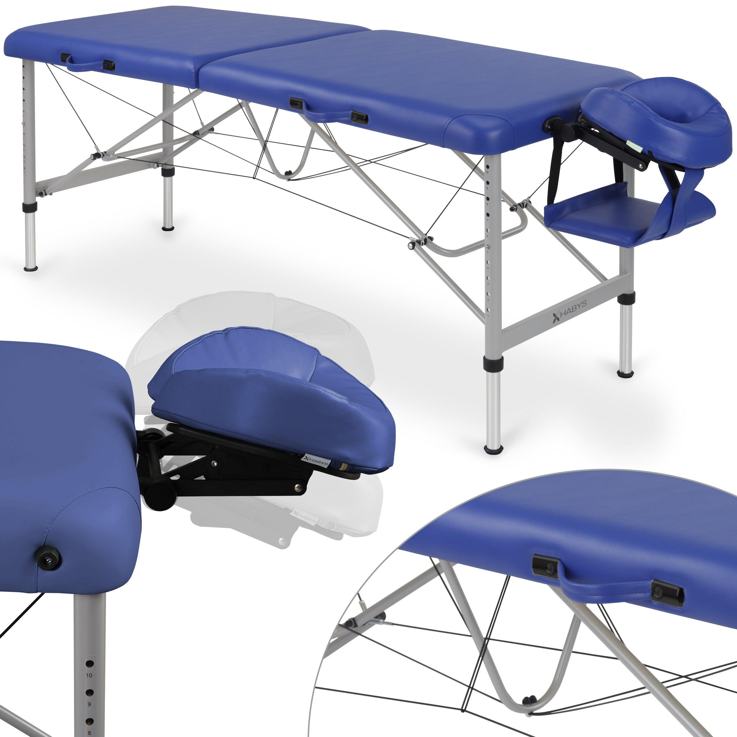 Sulankstomas masažo stalas AERO STABILA 60 cm Vinyl Flex K012, tamsiai mėlynas