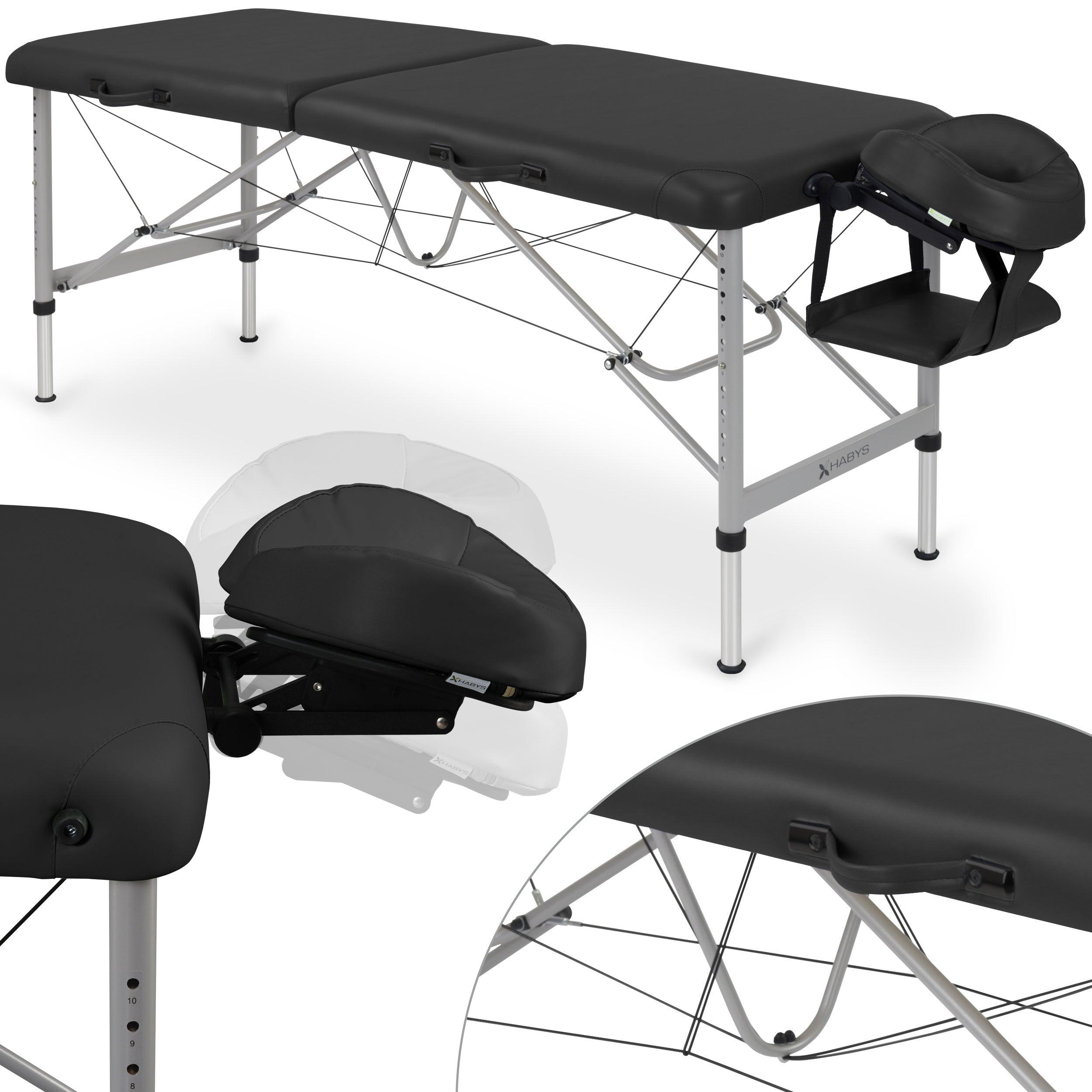 Sulankstomas masažo stalas AERO STABILA 60 cm Vinyl Flex K015, juodas