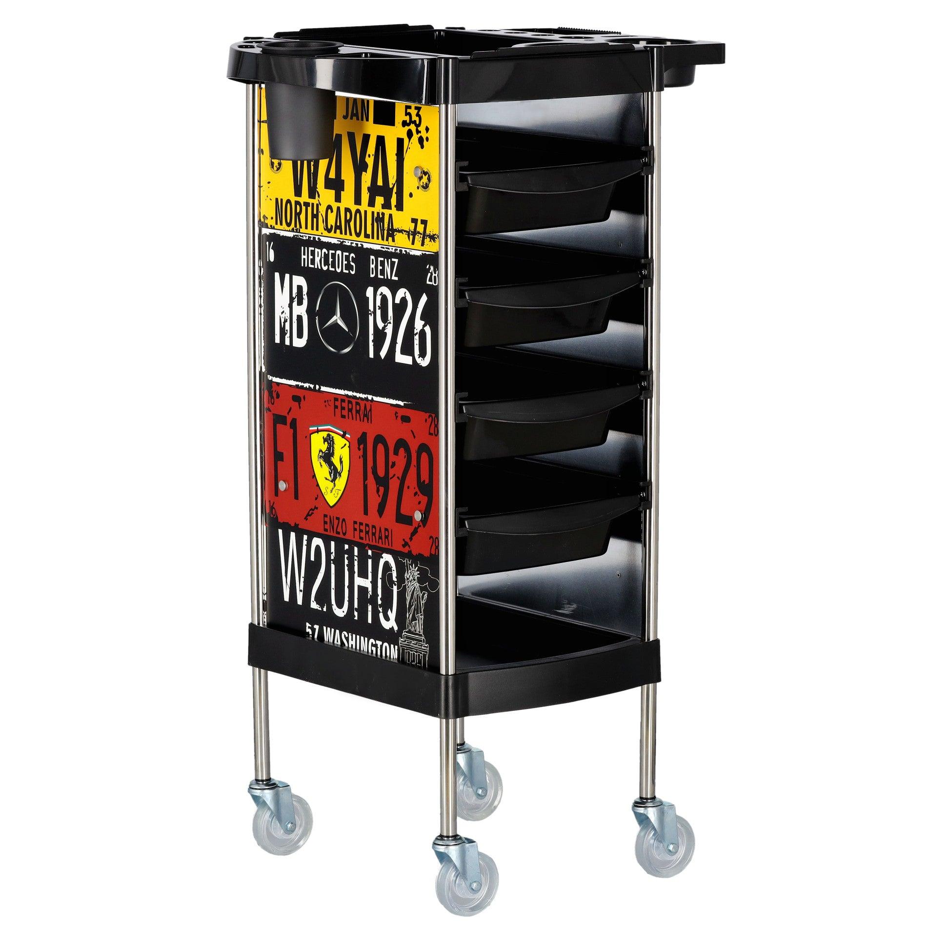 Kirpyklos vežimėlis X11-B PLATE, spalvotas