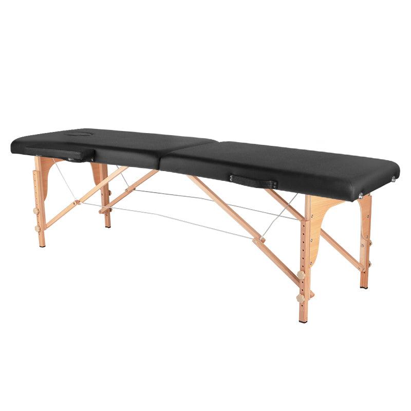Sulankstomas masažo stalas Fizjo 2 WOODEN, juodos spalvos
