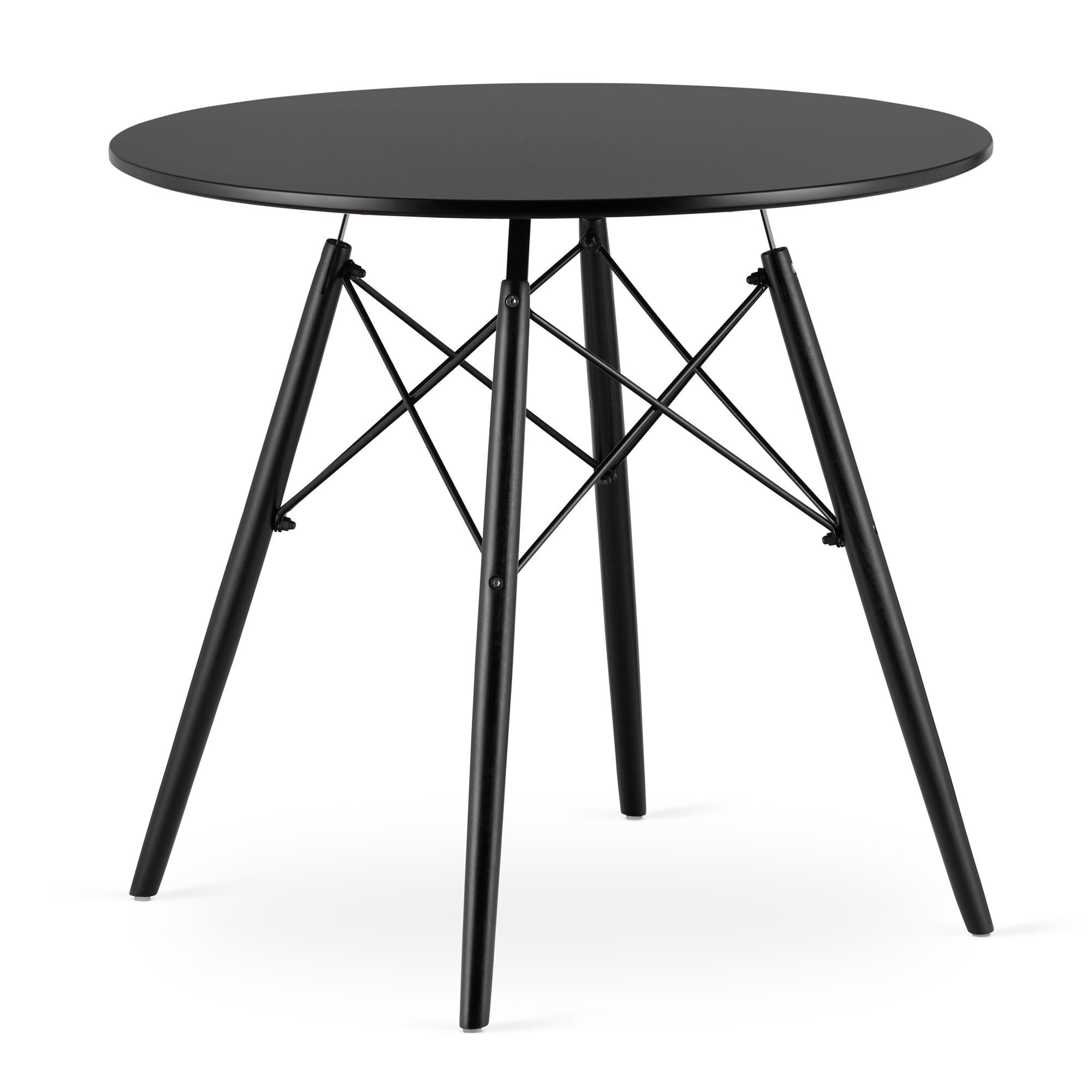 Apvalus stalas TODI 72x80cm., juodas/juodos kojos