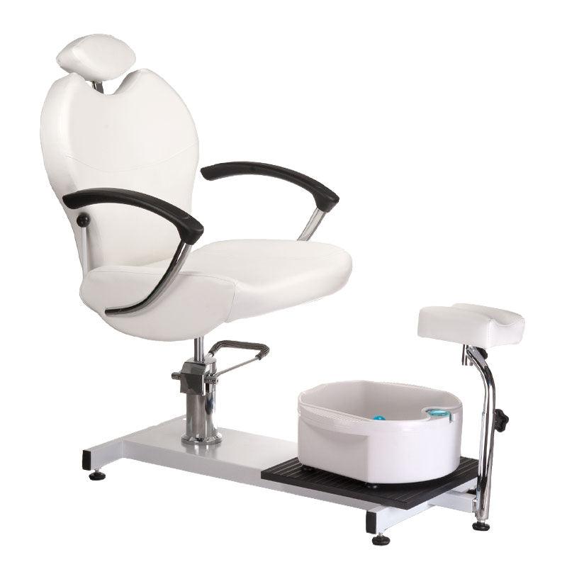 Balta pedikiūro kėdė su pėdų vonele BR-2301