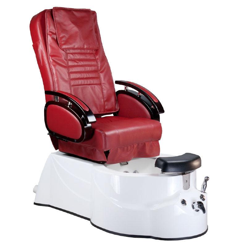 Pedikiūro kėdė su masažo funkcija ir pėdų vonele BR-3820D, burgundiška spalva