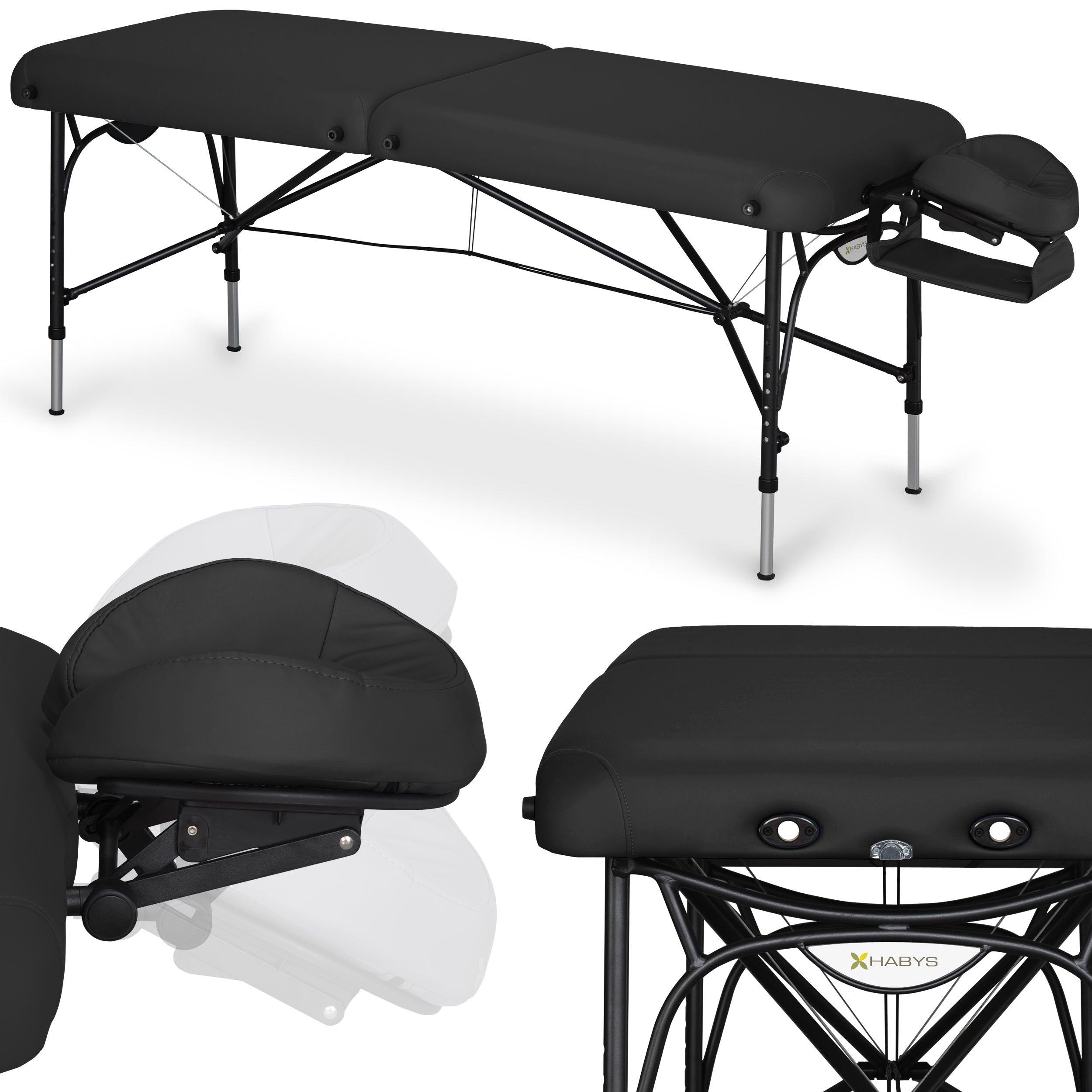 Sulankstomas masažo stalas SMART Vinyl Flex 70 cm K015, juodas