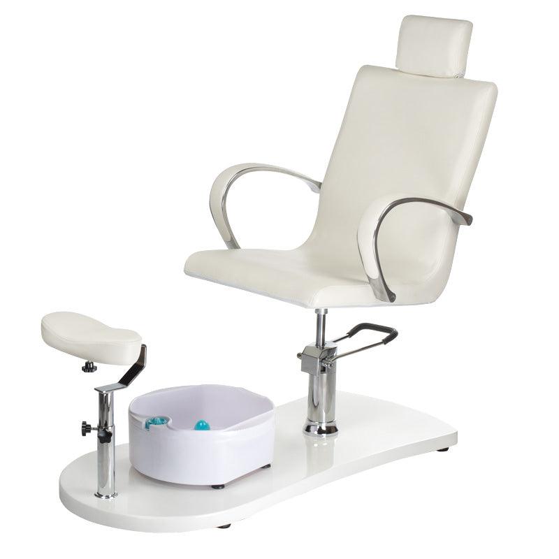 Pedikiūro kėdė su pėdų vonele BR-2308, balta