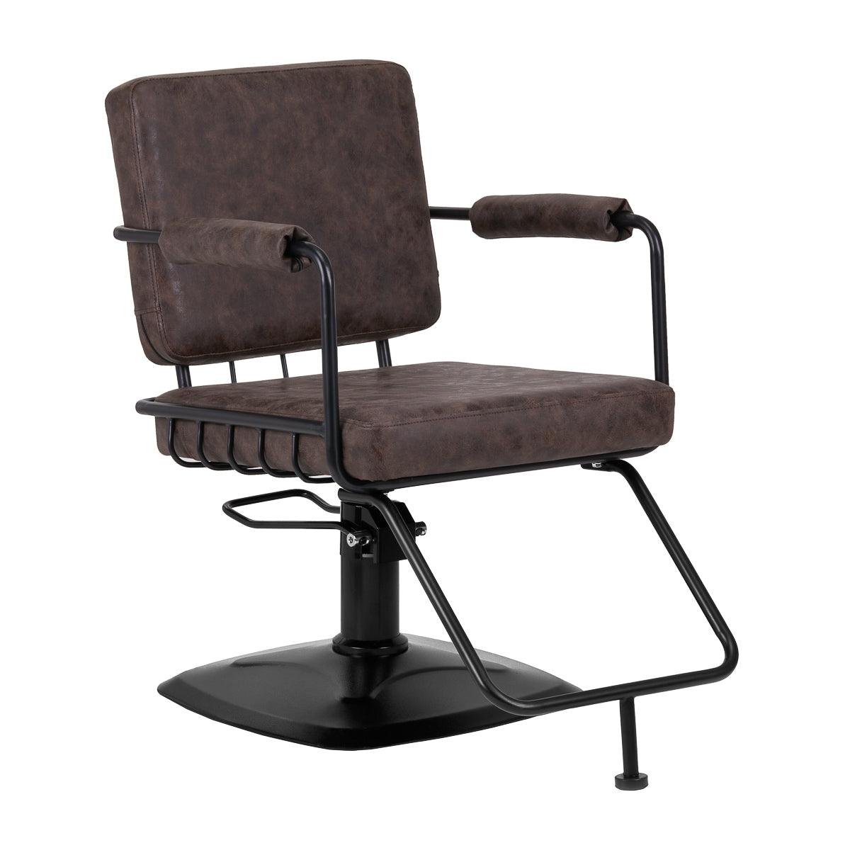 GABBIANO kirpyklos kėdė KATANIA LOFT OLD LEATHER, tamsiai ruda