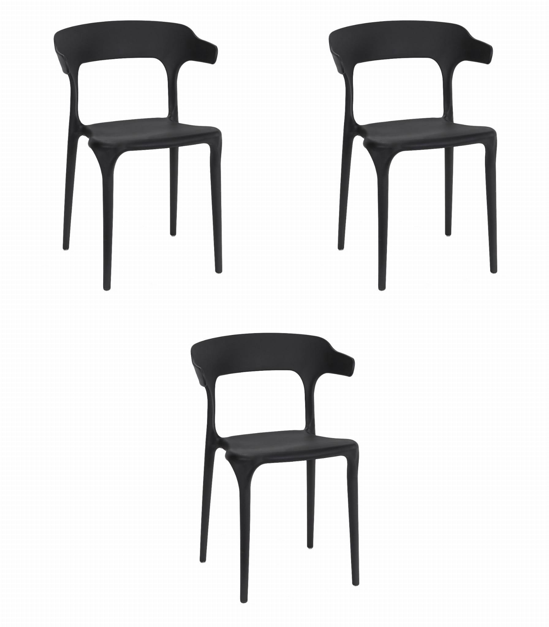 Kėdės ULME, juodos, 3 vnt.