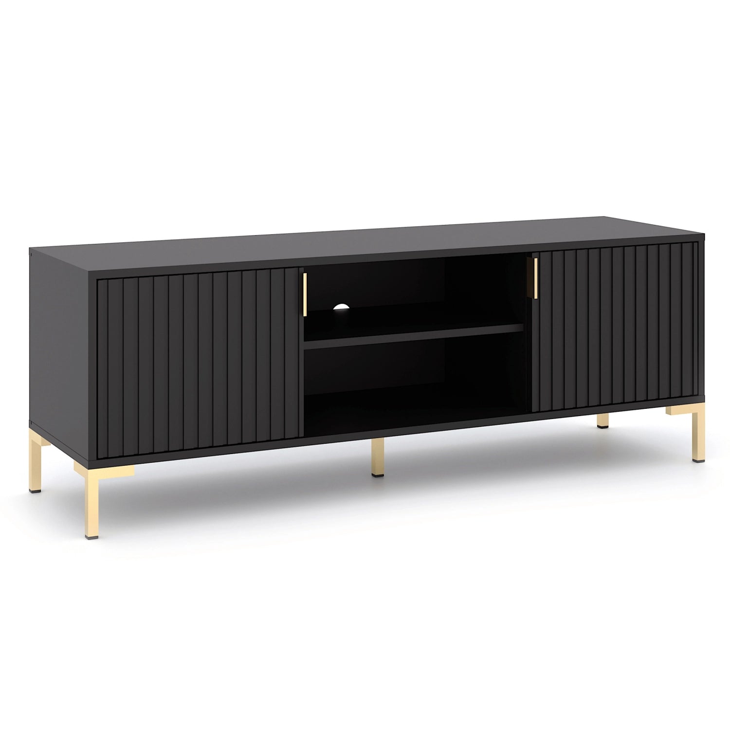 TV spintelė TORELLO 140 cm, juoda