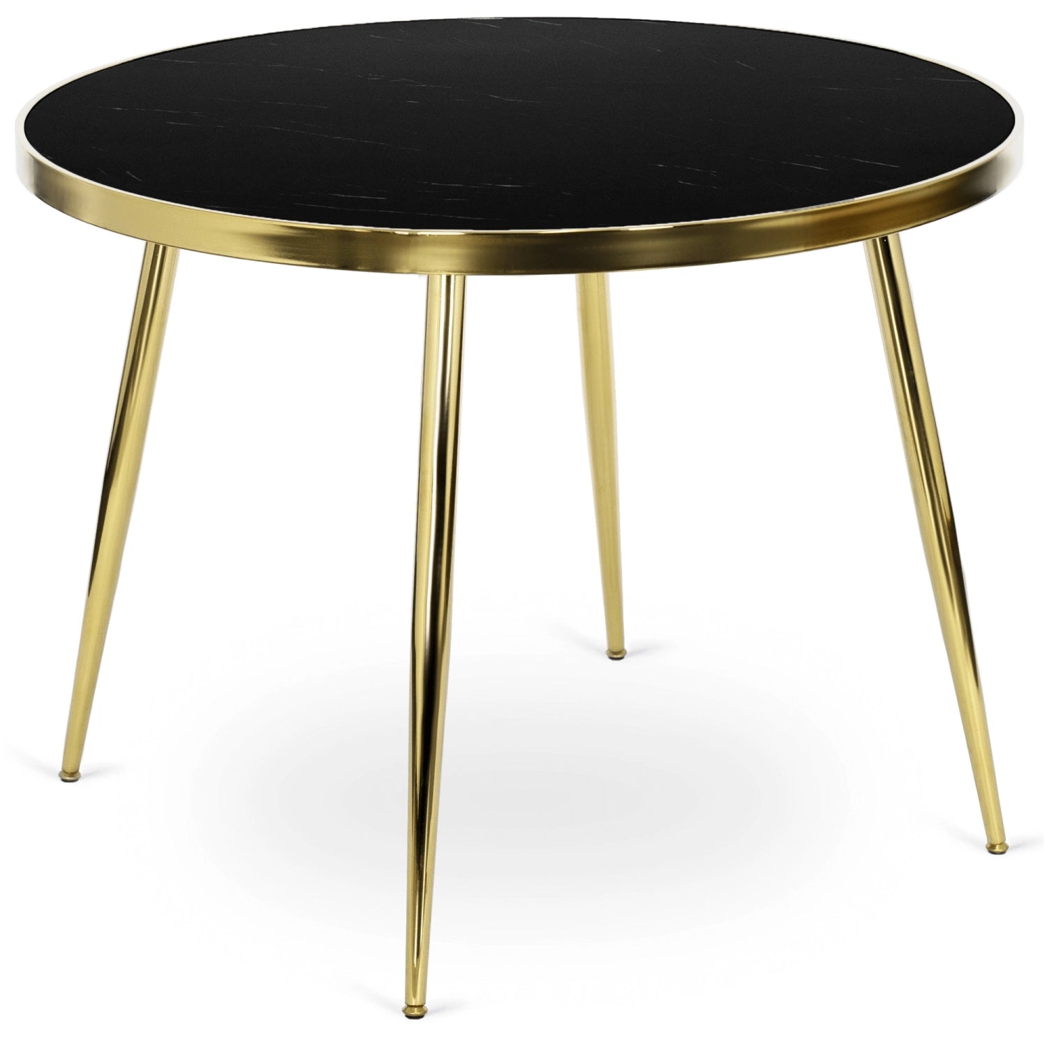 Apvalus stalas TINGA 100 cm, juoda/auksinė
