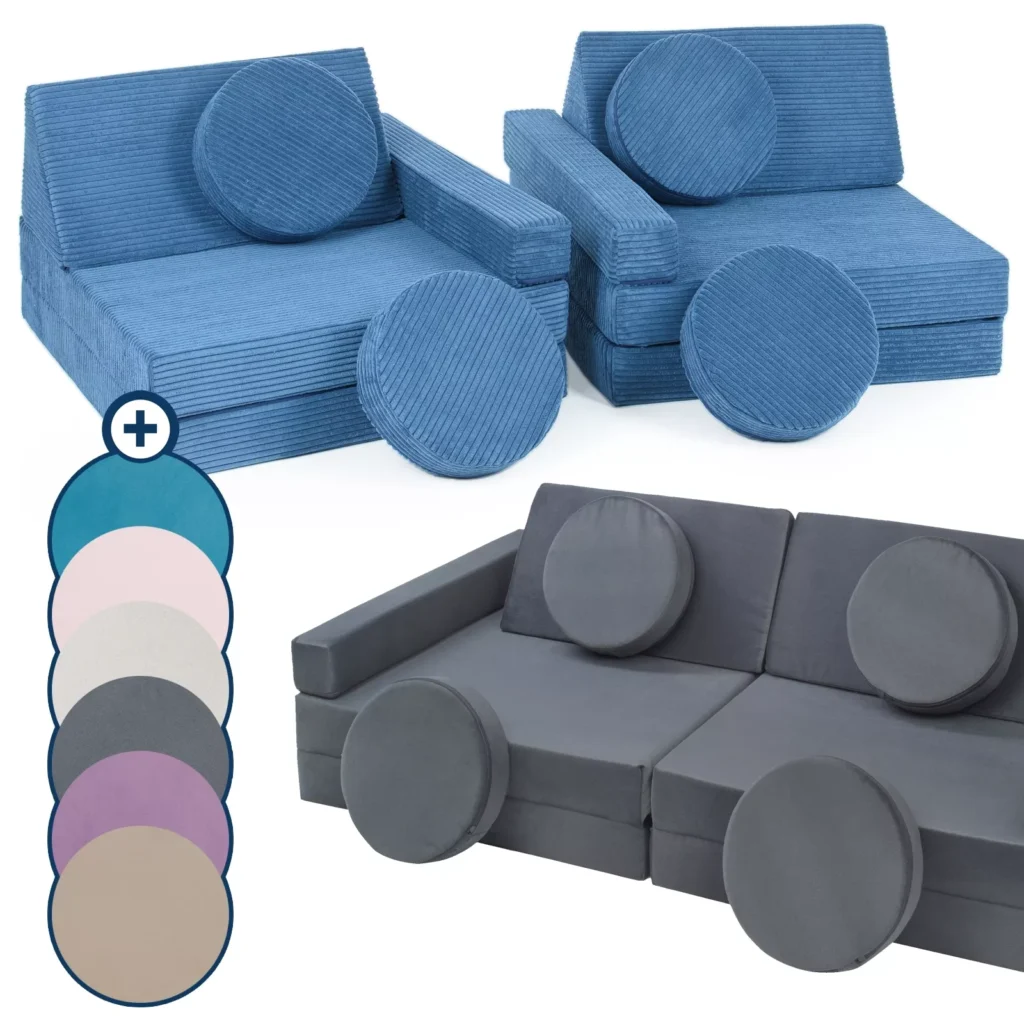 Modulinė vaikiška sofa, vaikiška sulankstoma sofa, žaidimų rinkinys