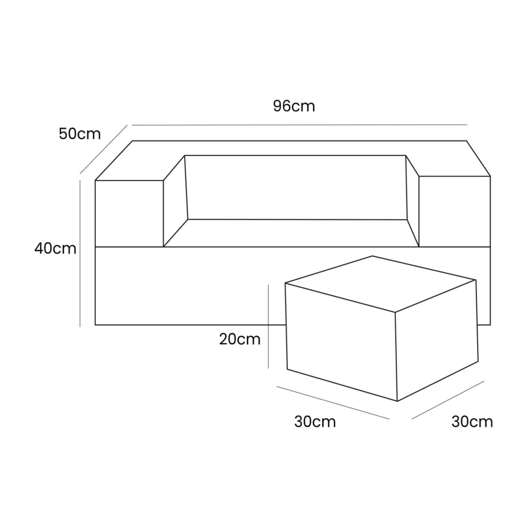 Bearly Cube Sofa Šviesiai pilka