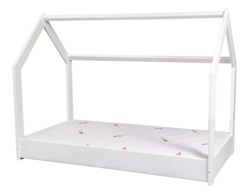 Medinė, skandinaviško stiliaus vaikiška lova + STANDARD čiužinio komplektas, 160x80