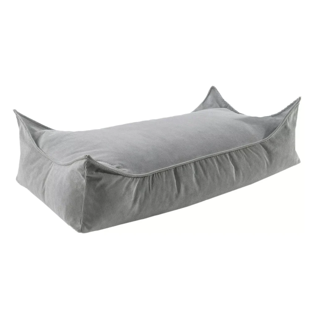 Pufas vaikams, stačiakampio formos, "Slimcord", pilkos spalvos