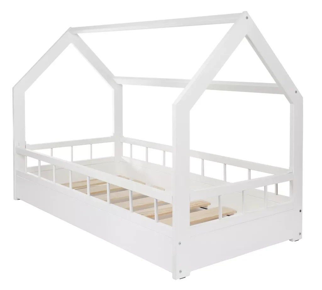 Skandinaviško stiliaus vaikų lova 160x80 ir barjerai