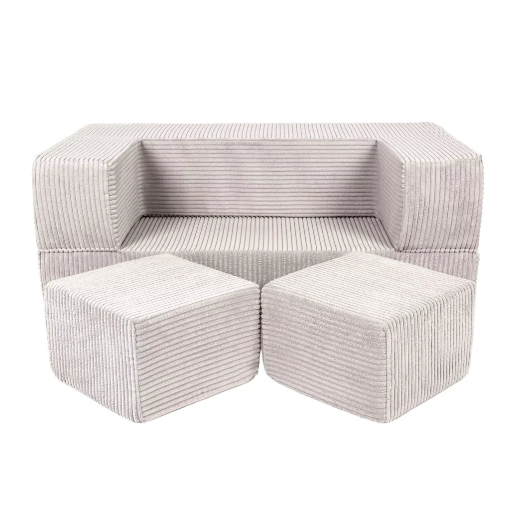 Estetiška kubo formos sofa Ecru