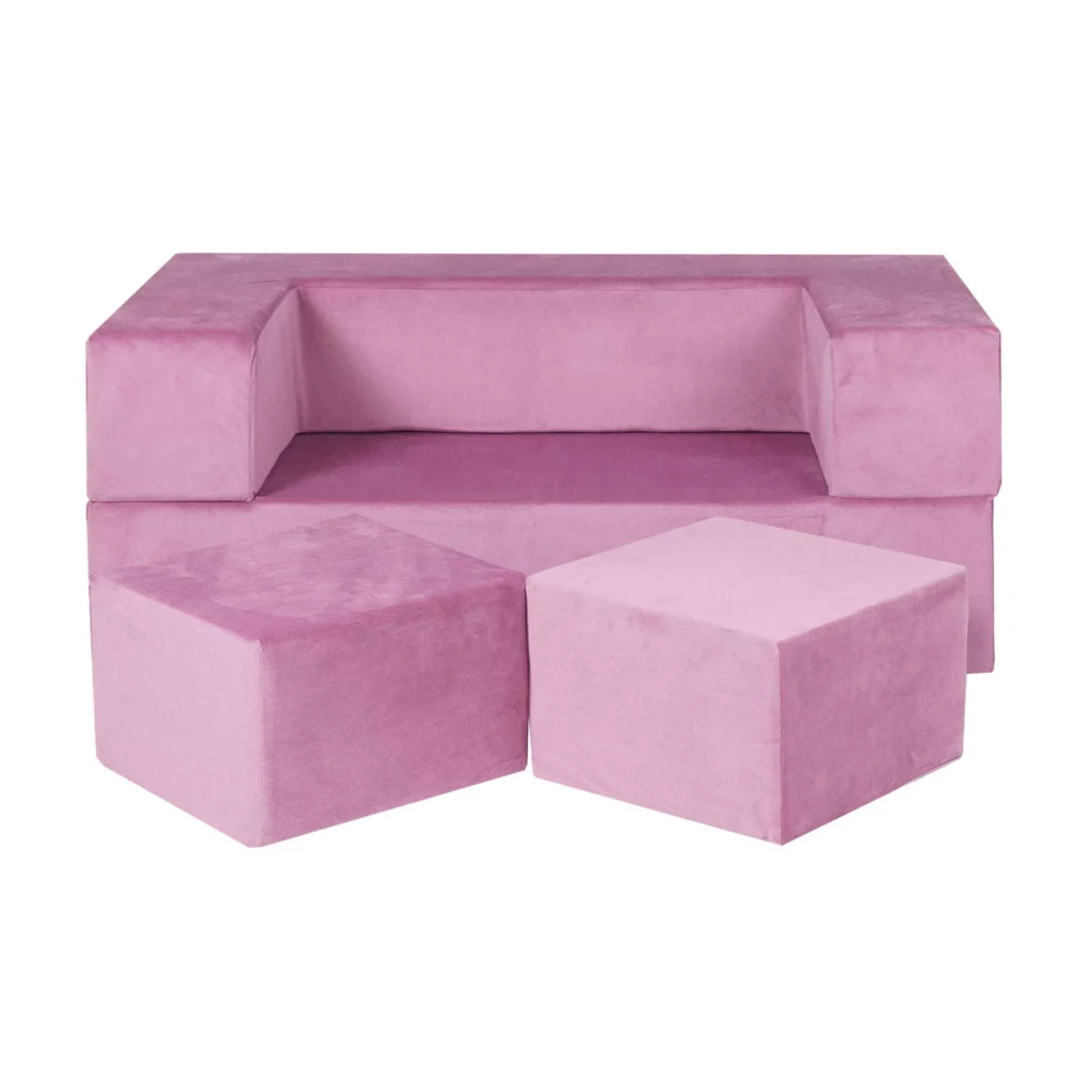 Vaikiška sofa "Cube" rožinės spalvos