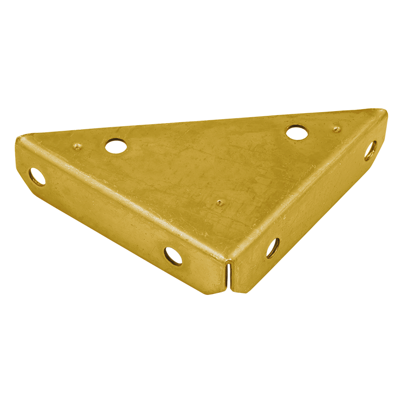 Dėžės tvirtinimo kampas, 100x100x28x2,0mm, geltonai cinkuotas