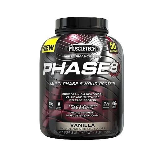 MuscleTech Phase 8 2000 g. - Vanilės skonis