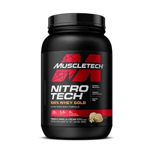 MuscleTech Nitro Tech 100% Whey Gold 908g - Prancūziškos vanilės