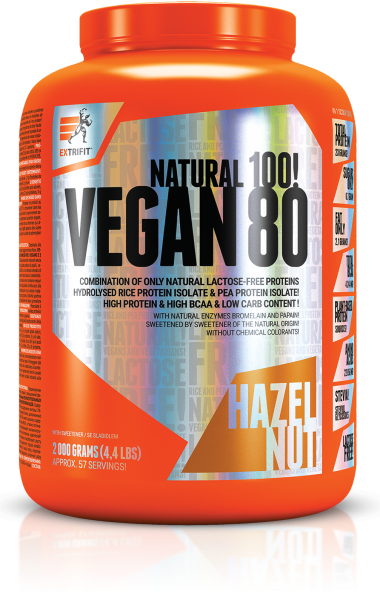 Extrifit Natural 100! Vegan 80 2000g. - Hazelnut skonis