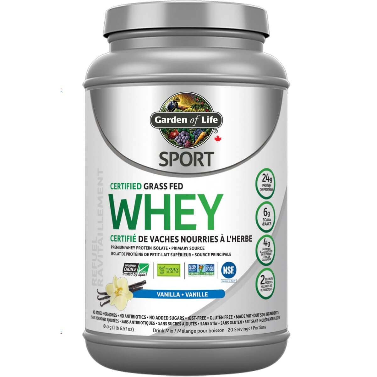 GARDEN OF LIFE Sport Certified Grass Fed Whey Protein - 640g