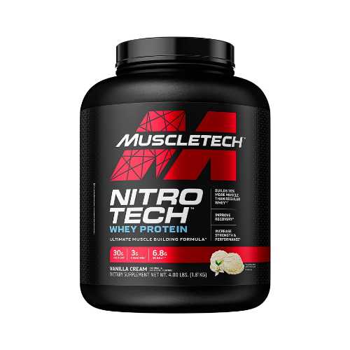 MUSCLETECH Nitro Tech Whey Protein - 1800g Pieniškas šokoladas