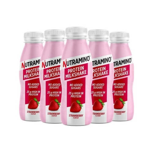 NUTRAMINO Protein Milkshake - 12 x 330ml Braškės