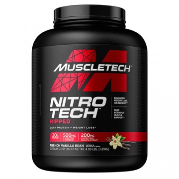 MUSCLE TECH Nitro Tech Ripped - 1810g Prancūziška vanilė