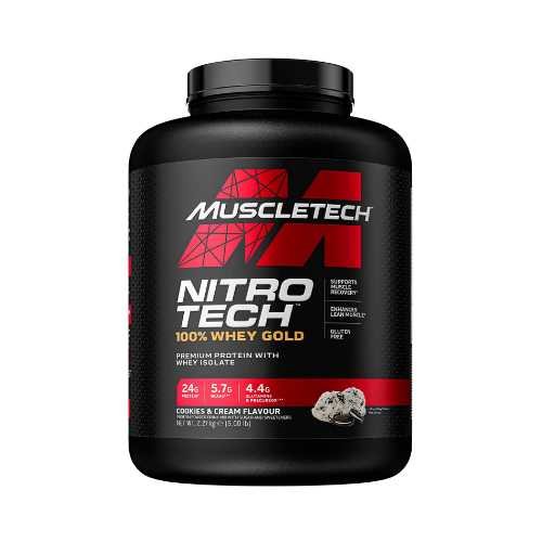 MuscleTech Baltymų Išrūgos Nitro Tech 100% Whey Gold 2.27kg - Bananų
