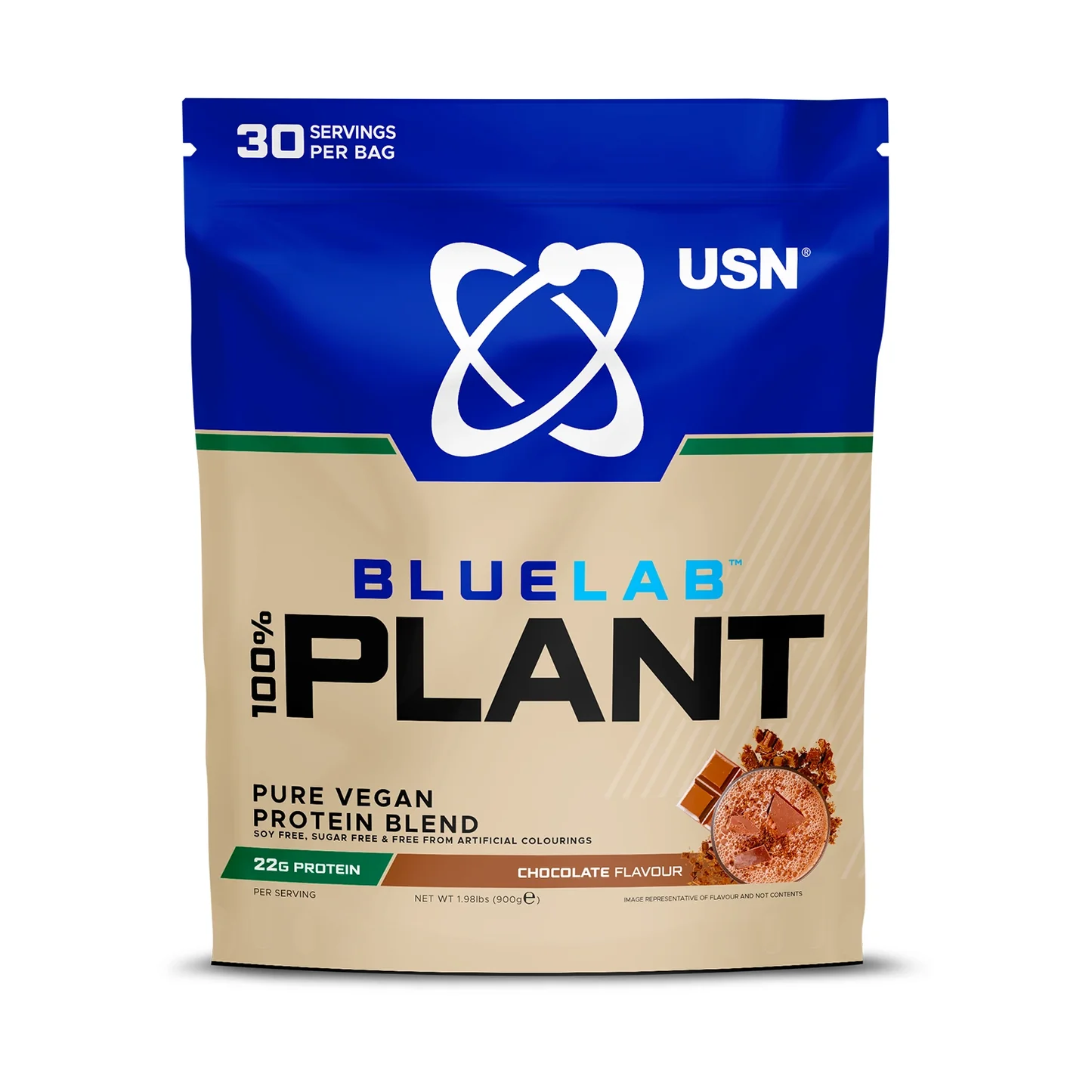 USN BlueLab 100% Plant Protein 900 g. - Vanilla Maple skonis