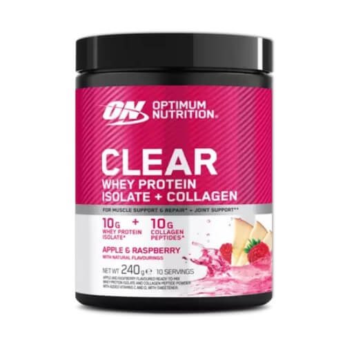 OPTIMUM NUTRITION Clear Whey Isolate + Collagen - 240g Obuoliai su avietėmis