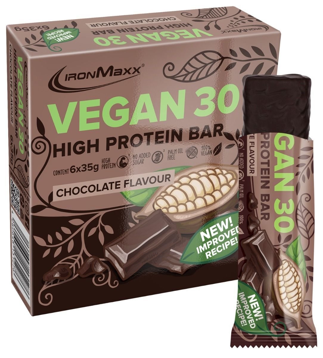 IronMaxx Vegan 30 High Protein Bar 6×35 g. - Almond cookie skonis