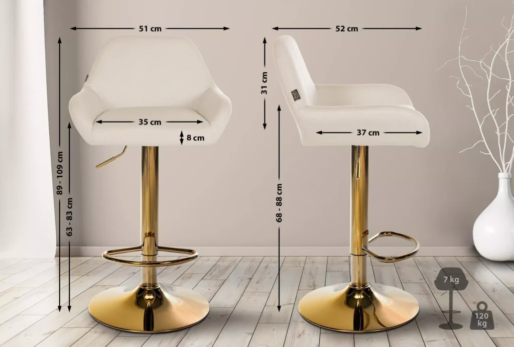 Baro kėdė "Braga Gold" audinys