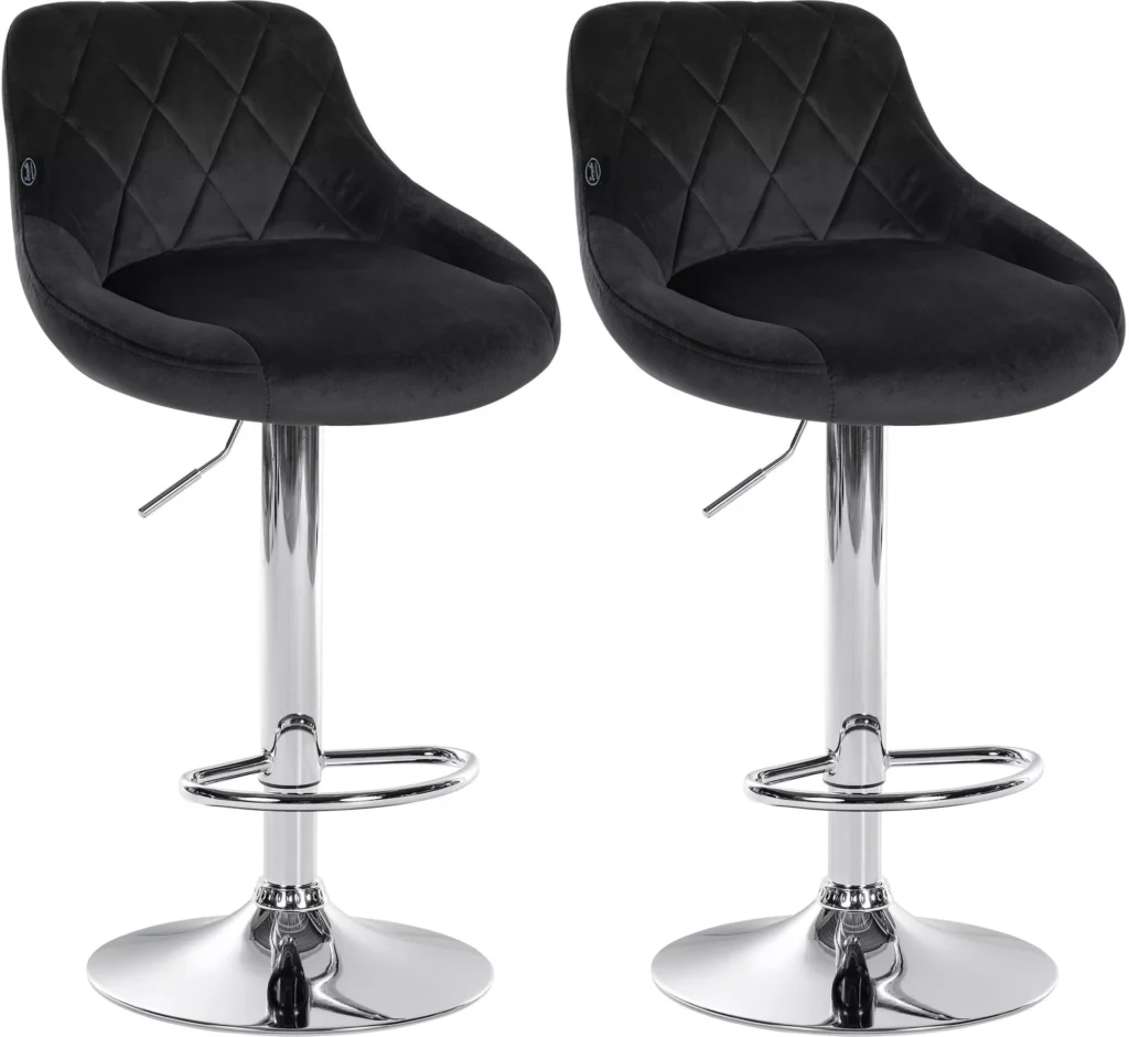 2 baro kėdžių rinkinys "Lazio velvet chrome