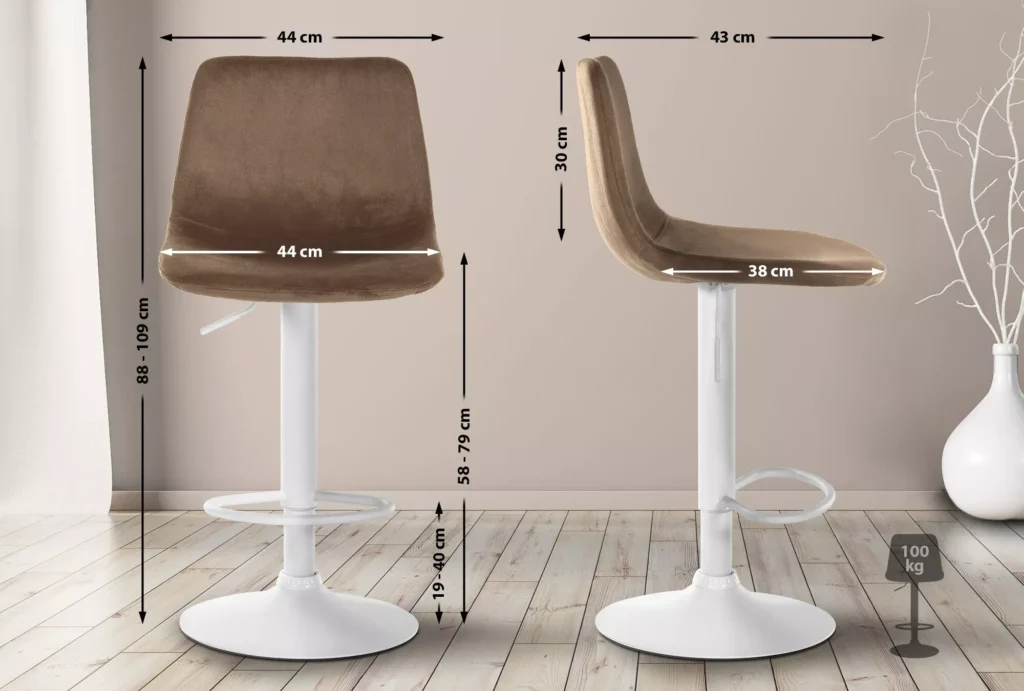 2 baro kėdžių rinkinys "Divo velvet", baltas