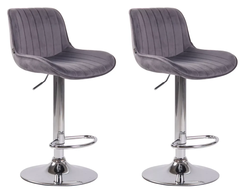 2 baro kėdžių komplektas "Lentini velvet chrome