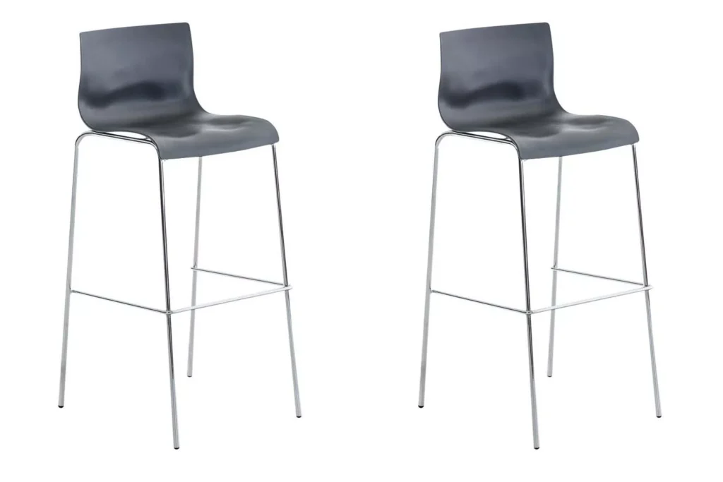 2 baro kėdžių rinkinys "Hoover" plastikinis 4 pėdų chromuotas rėmas