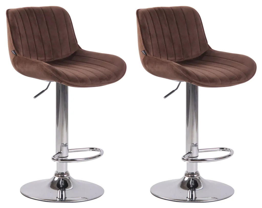 2 baro kėdžių komplektas "Lentini velvet chrome