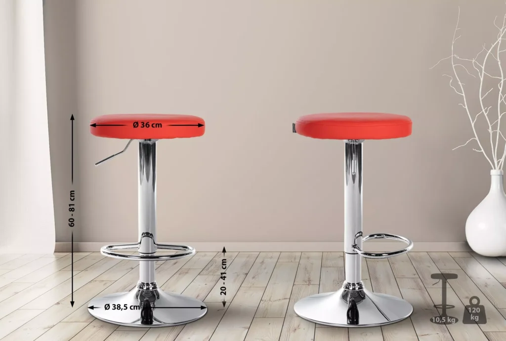 2 baro kėdžių rinkinys "Ponte" odos imitacijos chromas