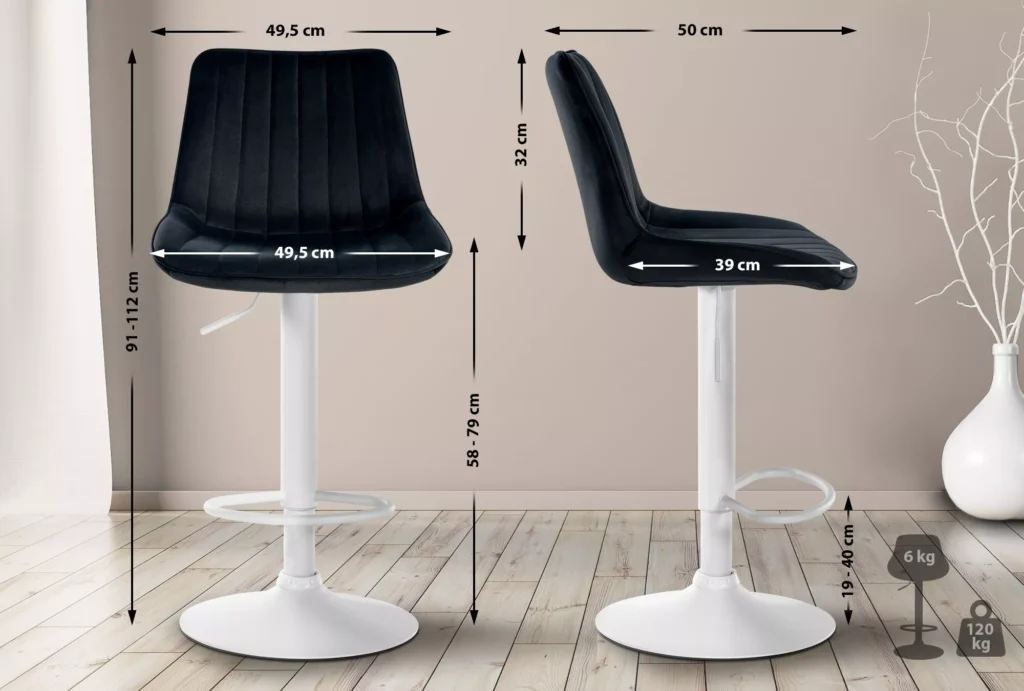 2 baro kėdžių rinkinys "Toni velvet white