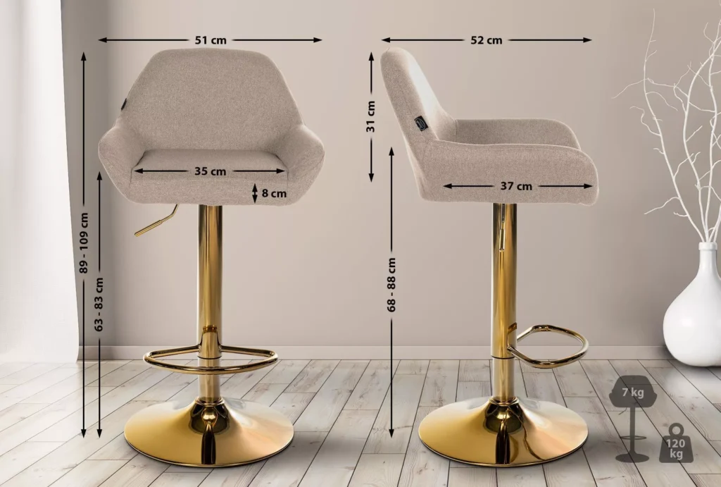 Baro kėdė "Braga Gold" audinys