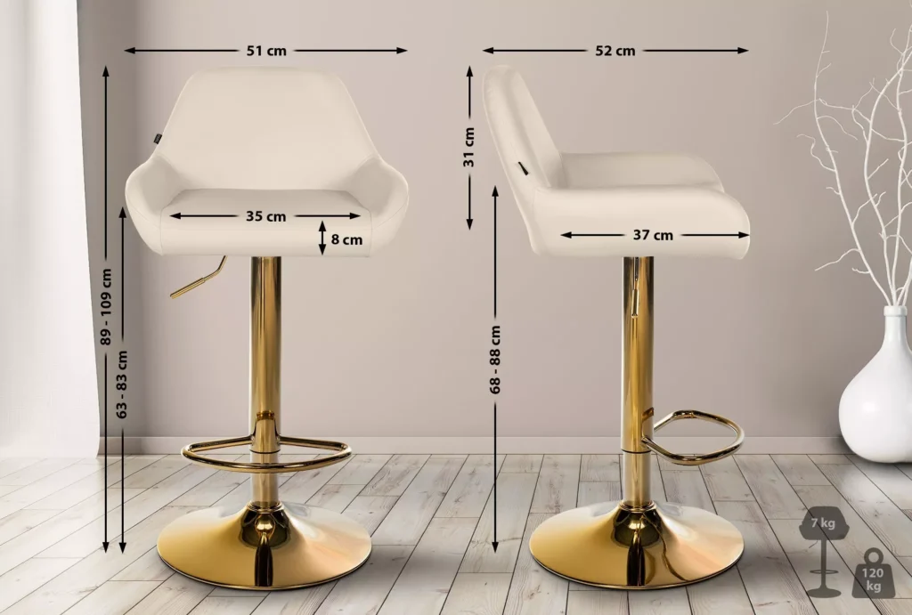 Baro kėdė "Braga Gold", odos imitacija