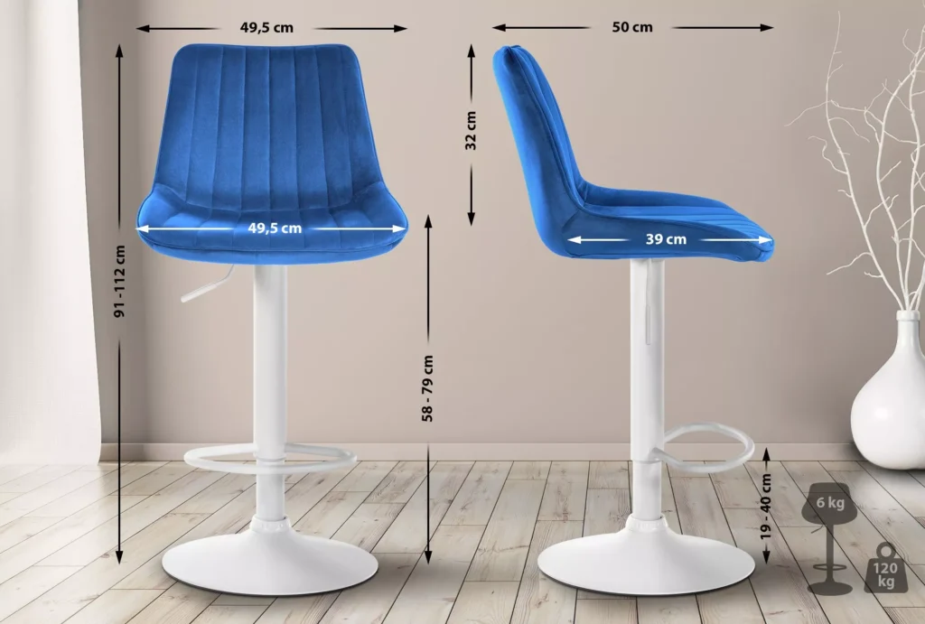 2 baro kėdžių rinkinys "Toni velvet white