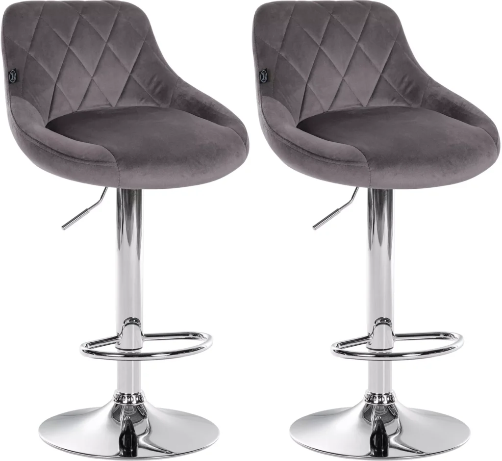 2 baro kėdžių rinkinys "Lazio velvet chrome