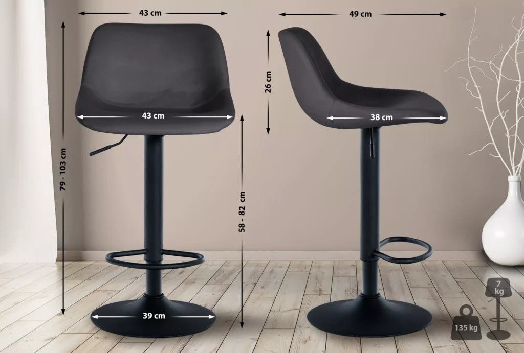 Baro kėdė "Loft velvet