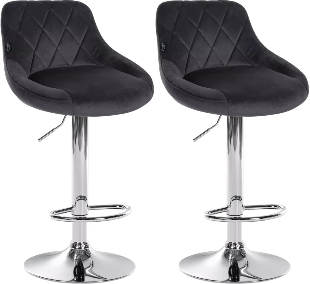 2 baro kėdžių rinkinys "Lazio velvet chrome