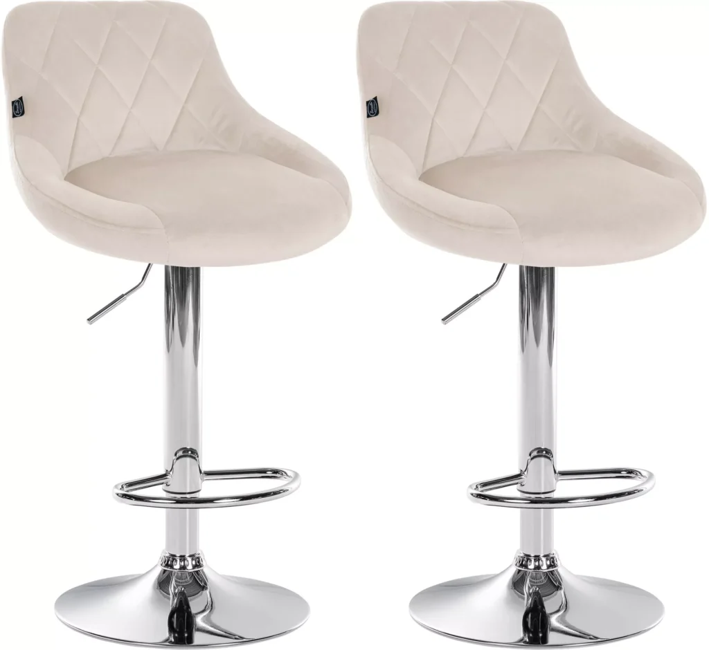 2 baro kėdžių rinkinys "Lazio velvet chrome