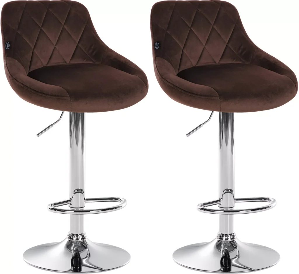 2 baro kėdžių rinkinys "Lazio velvet chrome
